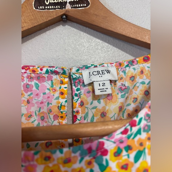 J.Crew Factory Reimagined mixed-floral cotton sleeveless tiered midi dress - Picture 5 of 7